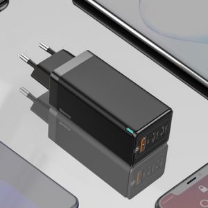 Baseus GaN 65W Fast USB Charger Quick Charge 4.0 3.0 Type C PD Fast Charging 3 Port USB Charger with QC 4.0 3.0 Portable Charger