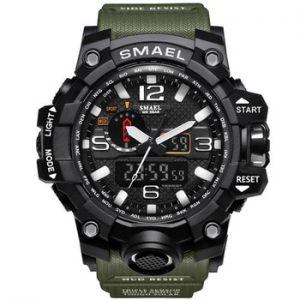 SMAEL Brand Men Sports Watches Dual Display Analog Digital LED Electronic Quartz Wristwatches Waterproof Swimming Military Watch