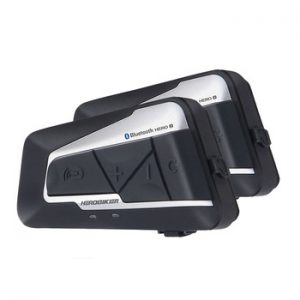 HEROBIKER 2 Sets 1200M BT Motorcycle Helmet Intercom Waterproof Wireless Bluetooth Moto Headset Interphone FM Radio for 2 Rides