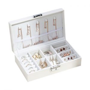 Women Portable Jewelry Makeup Organizers Travel Cosmetic Lipstick Collection Box Necklaces Earrings Bracelet Display Accessories