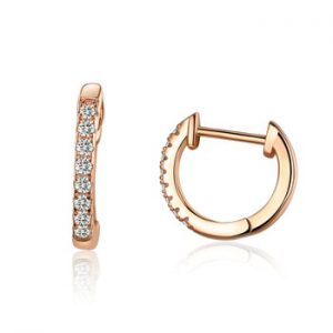 bamoer 6 Colors Sparkling Circle Earrings for Women Silver 925 Rose Gold Color Wedding Statement Jewelry Brincos SCE498-C