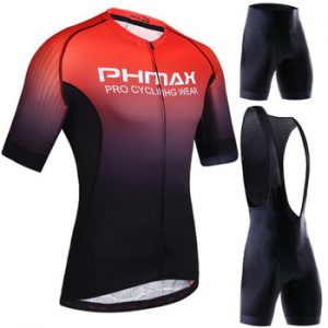 PHMAX Pro Cycling Clothing Men Cycling Set Bike Clothes Breathable Anti-UV Bicycle Wear Short Sleeve Cycling Jersey Set For Mans