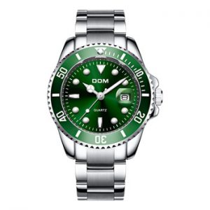 DOM Top Brand Luxury Men Sport Watches Green Waterproof Stainless Steel Wrist Watch Man Clock Fashion Wristwatch M-1263D-3M