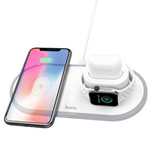 HOCO 3 in 1 Qi Wireless Charger Pad for iPhone 11 pro X XS Max XR for Apple Watch 4 3 2 Airpods 10W Fast Charge For Samsung S10