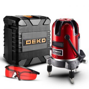 DEKO LL5 Series 5 Line 6 Points Red/Green Laser Level Self-leveling Horizontal&Vertical 360 Degree Adjustment Higher Visibility