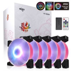 Aigo New RGB Fan 120mm LED PC Computer Case Fans RGB Quiet Remote 5v 3pin Aura Sync Computer CPU Cooler Cooling Adjust Case Fan