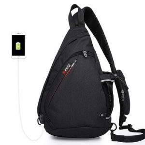 Male Women Shoulder Bags USB Charge Crossbody Bag Men Anti theft Chest Bag large capacity 10.5" Ipad mobile phone Short Trip bag