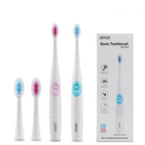 SEAGO Sonic Electric Toothbrush 360 Upgraded Kid Automatic Tooth Brush Waterproof With 3PC Replacement Brush Heads Battery SG915