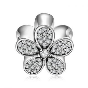 JewelryPalace Daisy Flower 925 Sterling Silver Beads Charms Silver 925 Original For Bracelet Silver 925 original Jewelry Making