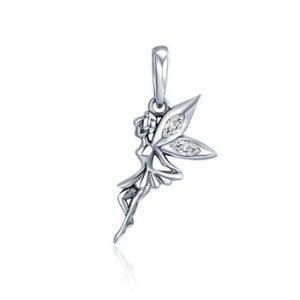 BAMOER Authentic 925 Sterling Silver Flower Fairy Dangle Pendant Charms fit Women Charm Bracelets & Necklaces jewelry SCC359