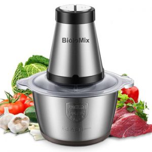 2 Speeds 500W Stainless steel 2L Capacity Electric Chopper Meat Grinder Mincer Food Processor Slicer