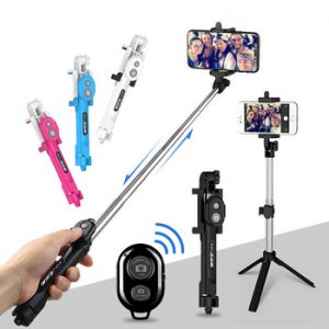 Bluetooth Selfie Stick Tripod/Hand-held Remote Control Rotating Selfie Stick For iPhone/Android Smartphone Mini Selfie Stick