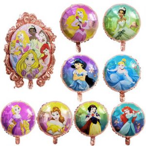 8 Pcs Princess Girl Birthday Balloons Snow White Aurora Ariel Belle party decorations baby shower helium balloon Kids toy Globos