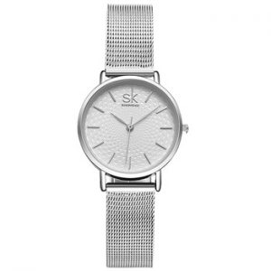 SK Super Slim Sliver Mesh Stainless Steel Watches Women Top Brand Luxury Casual Clock Ladies Wrist Watch Lady Relogio Feminino