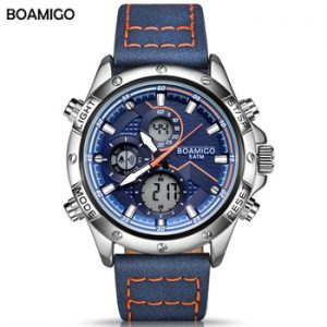 BOAMIGO Fashion Mens Watches men Military Digital analog Quartz Chronograph sport Watch  Waterproof wristwatch relogio masculino