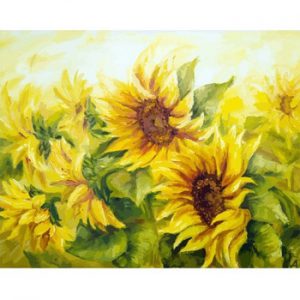 SDOYUNO 60x75cm DIY Oil Painting By Numbers on canvas Draw Paint By Numbers Sunflowers Wall Art Frameless Home Decor