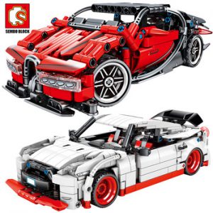 SEMBO City Pull Back Extreme Speed Super Racing Car Building Blocks Technic Supercar Funcation Model Bricks Toy for Boys