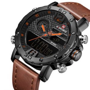 Mens Watches To Luxury Brand Men Leather Sports Watches NAVIFORCE Men's Quartz LED Digital Clock Waterproof Military Wrist Watch