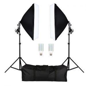 Photography Softbox Lightbox Kit 2 PCS E27 LED Photo Studio Camera Lighting Equipment 2 Softbox & Light Stand with Carry Bag