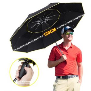 120CM Fully-Automatic Umbrella Rain Women Double Big 3Folding Wind Resistant Large Umbrella Men High Quality Business Car Umbrel