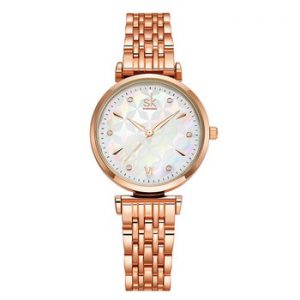 Shengke Brand Luxury Bracelet Women Watch Rosegold Wristwatch Gift for Women Original Design Watch Reloj Mujer