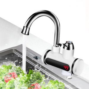 saengQ Temperature Display Instant Hot Water Tap Tankless Electric Faucet Kitchen Instant Hot Faucet Water Heater Water Heating