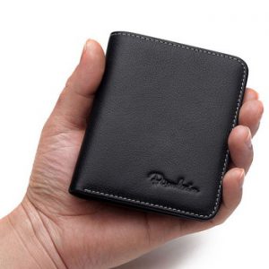 BISON DENIM Black Purse For Men Genuine Leather Men's Wallets Thin Male Wallet Card Holder Cowskin Soft Mini Purses N4429