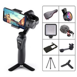 KEELEAD 3-Axis Handheld Gimbal Stabilizer w/Focus Pull & Zoom for iPhone Xs Max Xr X 8 Plus 7 6 SE Samsung Action Camera