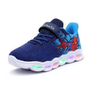 2020 Spiderman princess led shoes kids shoes girls children boys light up luminous sneakers glowing illuminated lighted lighting