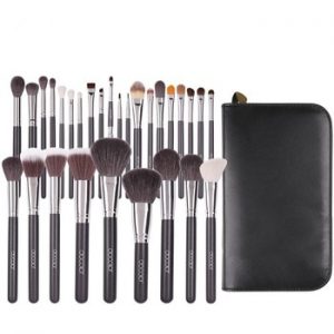 Docolor Makeup Brushes Professional Natural hair Make up brush set Foundation Powder Contour Blending Brush with PU Leather Case