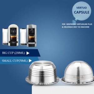 ICafilas Stianless Steel Reusable Vertuoline Capsule  For Nespresso Vertuo Coffee Filter Espresso For Vertuo Plus & DL EVN 155