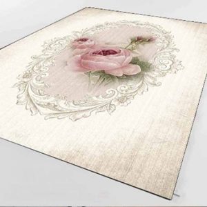 Else Brown Cream Vintage Red Roses Retro Flower 3d Print Non Slip Microfiber Living Room Decorative Modern Washable Area Rug Mat