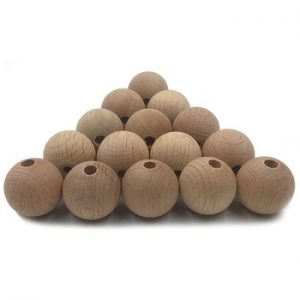 100PC Wooden Teether Chewable 10-20mm Round Beads Ecofriendly Unfinished Beech Beads DIY Craft Jewelry Accessories