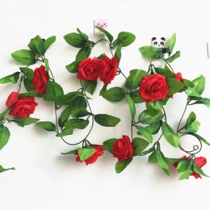 250CM/lot Silk Roses Ivy Vine with Green Leaves For Home Wedding Decoration Fake leaf diy Hanging Garland Artificial Flowers