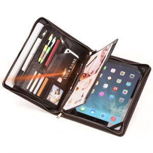 CONTACT'S FAMILY Retro Padfolio Cow Leather Case for iPad Pro 12.9" 2020 Journal Document A4 Portfolio bag For 13.3” Macbook Air