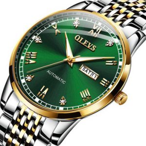 OLEVS  Brand Luxury Men Watches Automatic Black Watch Men Stainless Steel Waterproof Business Sport Mechanical Wristwatch 6602