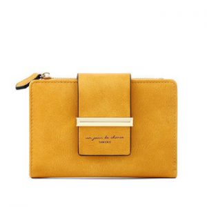 Unishow Multifuncation Wallet Women Small Female Purse Short Brand Designer Ladies Wallet Yellow Women Purse Girl Coin Pocket