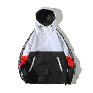 Una Reta Hooded Jackets Men New Patchwork Color Block Pullover Jacket Fashion Tracksuit Coat Men Hip Hop Streetwear Jacket Men