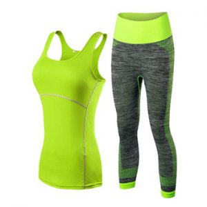 yuerlian Ladies Sports Running Cropped Top 3/4 Leggings Yoga Gym Trainning Set Clothing workout fitness women yoga suit