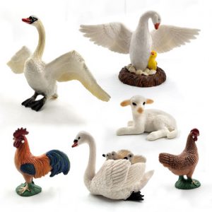 Little Lamb Swan Cock Hen Animal model Rooster Chicken sheep figurine home decor miniature fairy garden decoration accessories