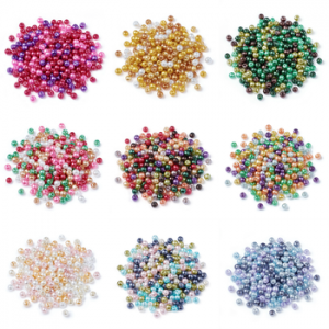 4mm 6mm 8mm Mixed Color Pearlized Glass Pearl Beads for Jewelry Making Hole: 1mm