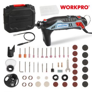 WORKPRO 130W Variable Speed Rotary Tool Kit Engraver Electric Mini Drill Grinder w/ Flexible Shaft & 182 Piece accessories