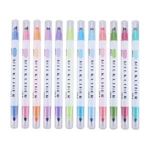 School Highlighter Pen Students Mildliner Highlighters marker Brush pens pastel markers watercolor fluorescent pen drawing 04428