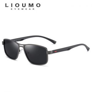 LIOUMO 2020 Fashion Sunglasses Men Polarized Square Metal Frame Male Sun Glasses Driving Fishing HD Night Vision zonnebril heren