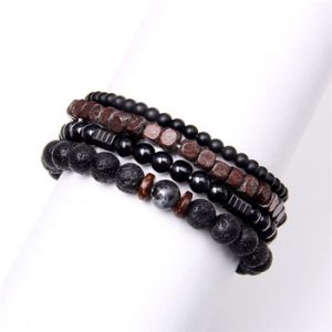 Natural Labradorite Bracelets Set Clear Energy Real Hematite Bracelets Men Polished Black Onyx Stone Beads Bracelets For Women