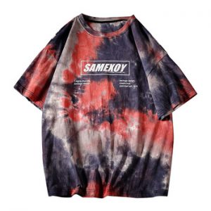 2020 New Oversized Men T Shirt  Hip Hop Tie-Dye  Streetwear Harajuku Tshirt Summer Cotton Short Sleeve Tees Fashion Mens T-Shirt