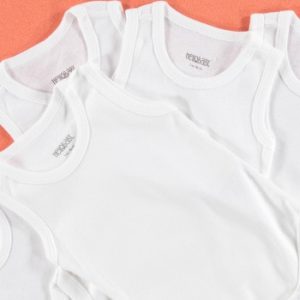 ebebek HelloBaby Basic Rib Sleeveless Baby Bodysuit 5 pcs - White