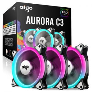 Aigo aurora c5pro 120mm Cooler Fan Aura sync RGB PC Fan Cooling Fan For Computer Silent Gaming Case With IR Remote Controller