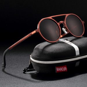 BARCUR Retro Aluminum Magnesium Sunglasses Polarized Vintage Eyewear Accessories Women Sun Glasses Driving Men Round Sunglasses