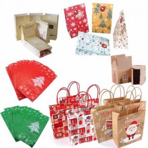 Christmas Paper Gift Box Bags Christmas Decorations for Home Natal Candy Plastic Bag Kerst New Year Supplies Noel